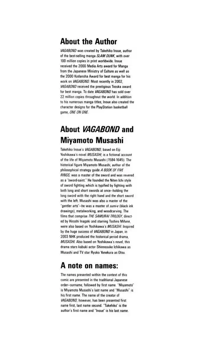 Read VAGABOND Manga Online