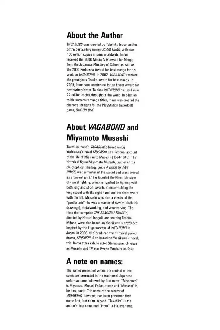 Read VAGABOND Manga Online
