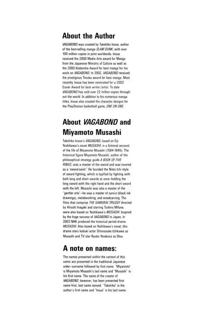 Read VAGABOND Manga Online