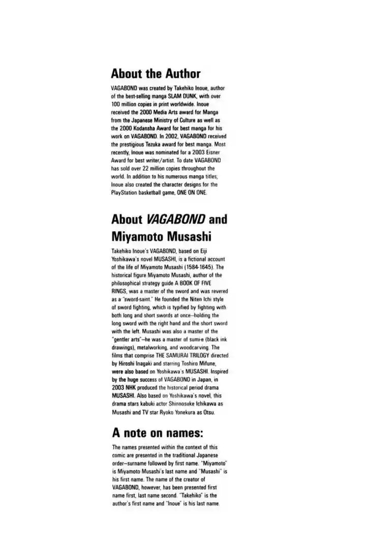 Read VAGABOND Manga Online